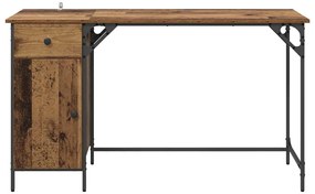 vidaXL Számítógépes asztal fiókkal Öreg fa 131 x 48 x 75 cm Faanyag