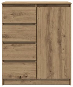 kézműves tölgy szerelt fa tálalószekrény fiókos 71x35x84 cm