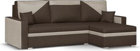 ASTRA1 Kinyitható sarokkanapé Sötétbarna/bézs