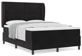 Boxspring Ágy Matresszel Fekete 140x200 cm Bársonyos
