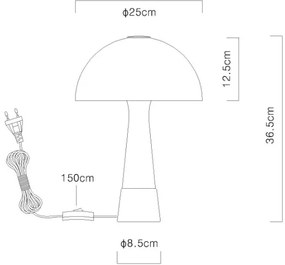 Globo 51570121 - PAULIN asztali lámpa 1xE27ILLU/40W/230V bézs