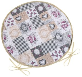 Bellatex DITA love Patchwork kerek sima székpárna, 40 cm