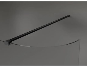 Mexen Kioto, lekerekített zuhanyparaván 80 x 200 cm, 8 mm átlátszó üveg, fekete profil, 800-080-101-70-06