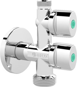 ARCO VITAQ Combi MAC kombinált sarokcsap, fém fogantyúkkal, PN16, 1/2”x3/4”x3/8”