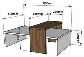 Dohányzóasztal Glowie (dió + antracit). 1089470