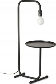 Faro Guest fekete állólámpa lerakóasztallal, modern dizájn