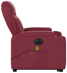 vidaXL bordó szövet dönthető elektromos álló masszázsfotel
