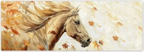 Fotótapéták 624x219 Ló az őszi levelek között