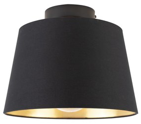 Mennyezeti lámpa pamut árnyalatú feketével, arannyal 25 cm - kombinált fekete
