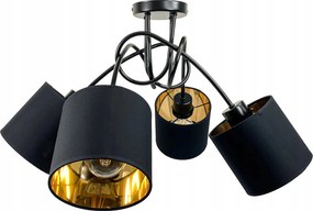 Mennyezeti Függőlámpa Loft Göndör Lámpabúra Arany 4xE27 Szoba Csillár