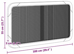 Fejtámla fejtámlával Fekete 100 x 55 x 3 cm Rattan