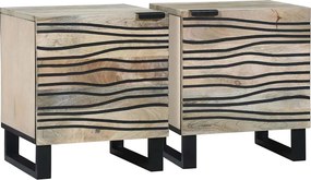vidaXL Éjjeliszekrény 2 pcs Fehér és fekete 40 x 33 x 46 cm