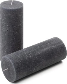 Rusztikus gyertyakészlet 20 cm Ø 7,5 cm 4 db antracit