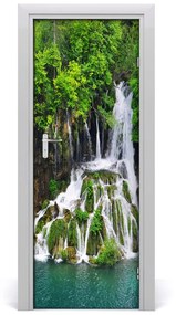 Ajtóposzter öntapadós Vízesés az erdőben 95x205 cm