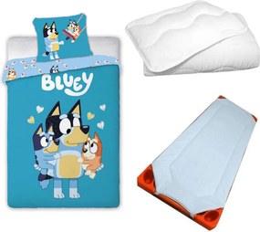Bluey Loving Moments gyerek, ovis ágyneműhuzat, derékalj és paplan/párna szett 100x135 cm 40x60 cm
