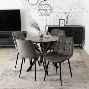 Bővíthető Étkezőasztal Dió/Fekete Színben. DORIAN 80-160 cm