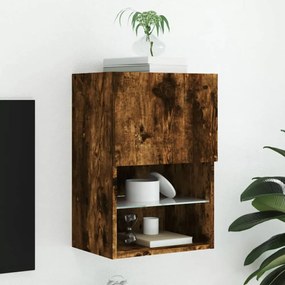 füstös tölgy színű TV-szekrény LED-lámpákkal 40,5x30x60 cm