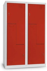 Fém szekrény Z, 120 x 50 x 180 cm, hengerzár, piros - ral 3000
