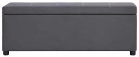 szürke műbőr pad tárolórekesszel 116 cm