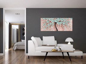 Kép - Pasztell kék virágok (120x50 cm)