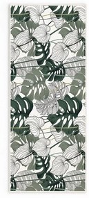 Fehér-zöld mosható futószőnyeg 80x200 cm Monstera – Oyo Concept