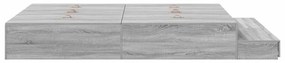 Ágykeret tárolóval Szürke sonoma 236.5 x 140 x 31.5 cm Faanyag