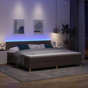 Boxrugós ágy matracmal sötétbarna 200 x 200 cm szövet
