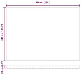 Napellenző ponyva Fehér 500 × 350 cm Vászon