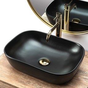 Pultra építhető mosdó Rea Belinda Black Mat