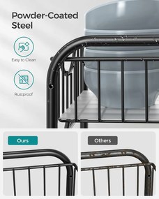VASHOME konyhai rendező, 2 szintes egymásra helyezhető mosogató alatti rendszerező, fekete, 36x21x25-31cm
