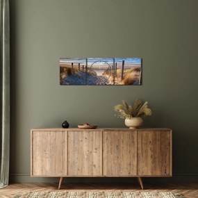 Kép - Út az északi-tengeri strandra, Hollandia (órával) (90x30 cm)