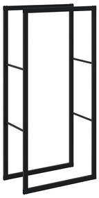 tűzifa állvány Fekete 55x30x116 cm Acél