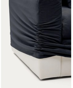 Antracitszürke len kanapé 340 cm Nora – Kave Home