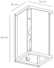 Lucide 27883/11/30 - Kültéri fali lámpa CLAIRE 1xE27/15W/230V