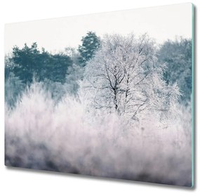 Üveg vágódeszka fák télen 60x52 cm