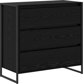 vidaXL Széf fiókkal Fekete tölgy 79 x 36 x 75.5 cm Faanyag
