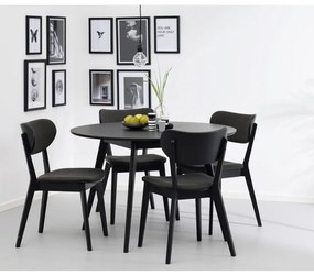 Cato fekete tölgyfa étkezőszék sötétszürke ülőrésszel - Rowico