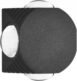 Kültéri LED-es kerti fali lámpa fekete szögletes 4000K IP54 V-tac