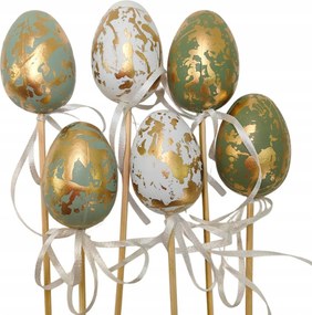 Húsvéti tojás Pikk 6 db-os fehér-zöld-arany