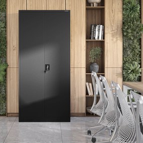 Fém iratszekrény JAN H, 900 x 1950 x 400 mm, fekete