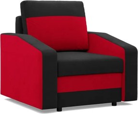 Hewlet fotel, szövet anyag, bonell töltet, fekete - piros