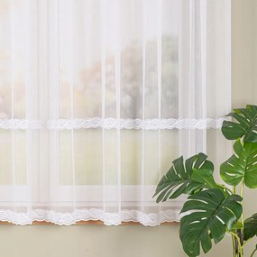 Mg függöny 13417 Bambusz esőkabát Fehér hímzés 160cm Ár!! 0,5m