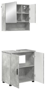 Fürdőszoba bútor szett 2 pcs Beton szürke 61 x 35 x 64 cm