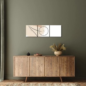 Kép - Fehér absztrakció (órával) (90x30 cm)