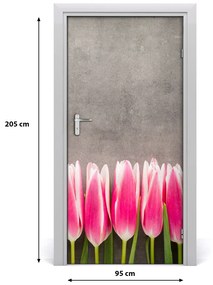 Ajtómatrica rózsaszín tulipánok 95x205 cm