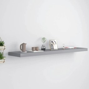 Szürke MDF lebegő fali polc 120 x 23,5 x 3,8 cm