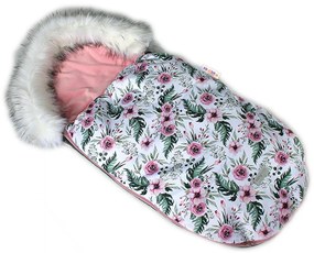 baby nellys velvet winter lux macis láb muff, hálózsák 105x55 - virágos