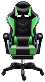 Likeregal 920 LED-es gamer szék lábtartóval zöld masszázs funkcióval TT-1114