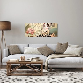 Kép - kubizmus -harlequin and rose (120x50 cm)