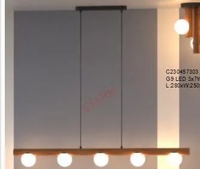 RENDL NOCTIS závěsná dřevo/opálové sklo 230V LED G9 5x7W